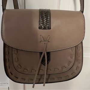 Beige gray and brownish color purse, use lightly